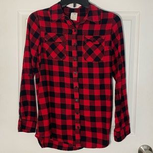 Red and Black plaid long sleeve